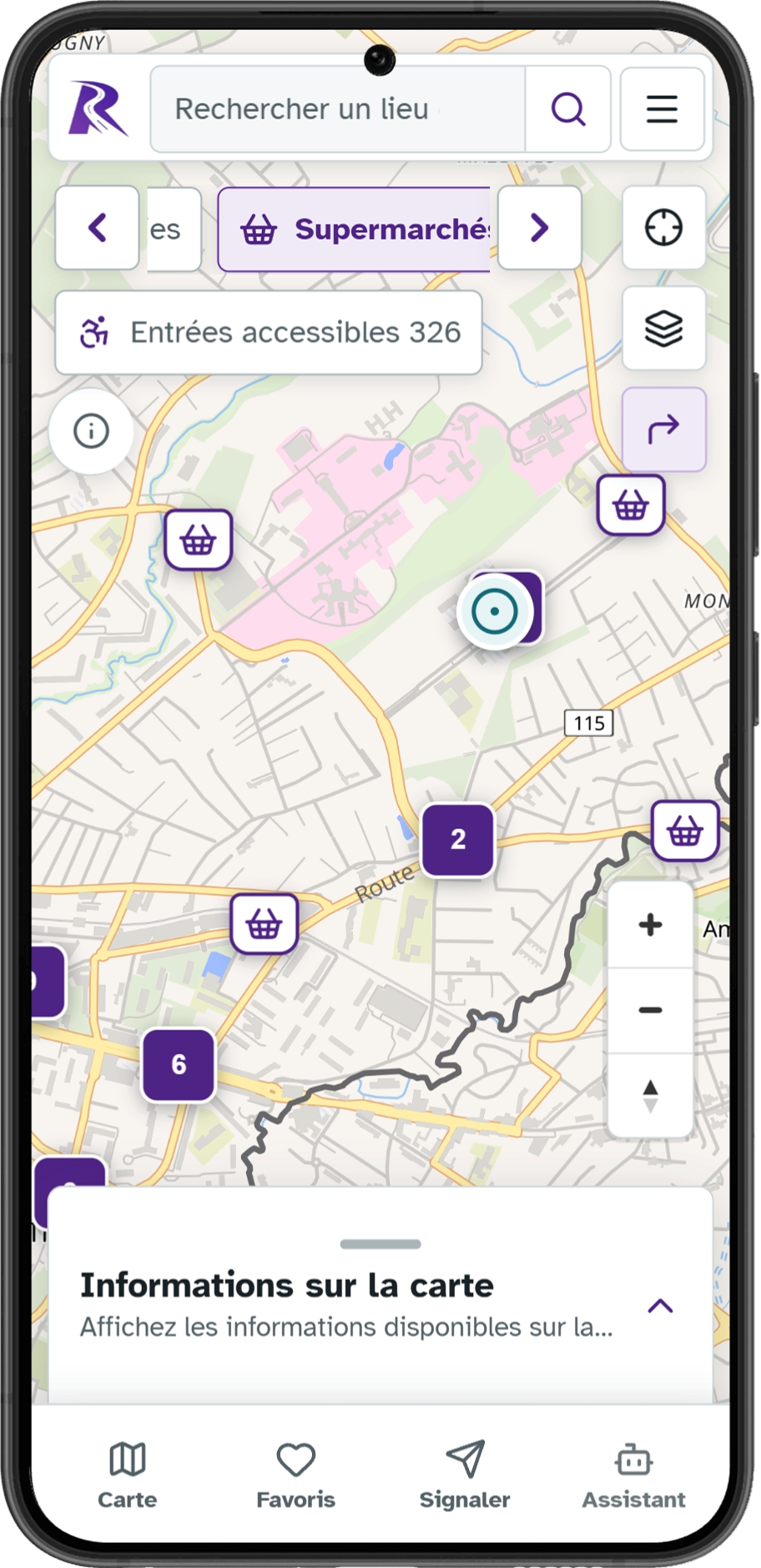 Interface Rêkan sur mobile