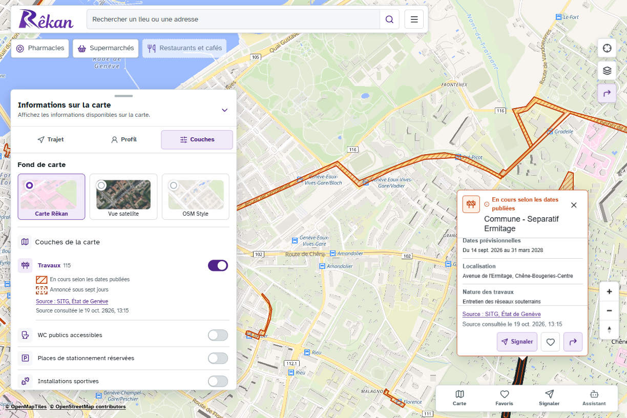 Interface Rêkan sur ordinateur