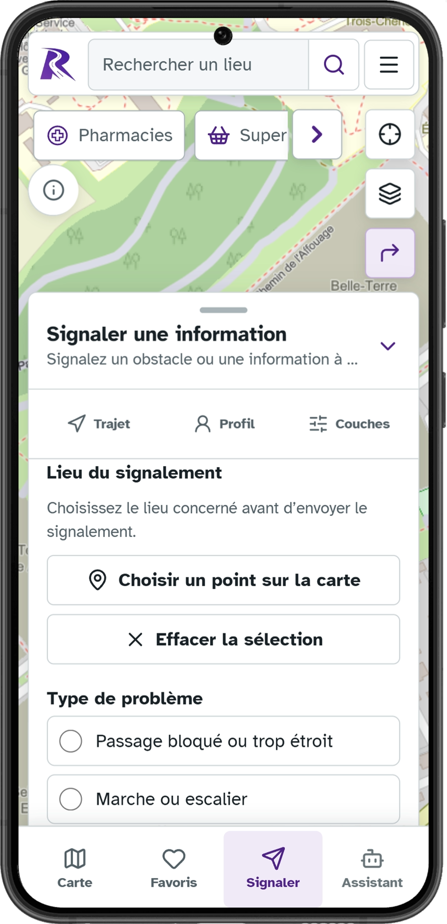 Interface Rêkan sur mobile